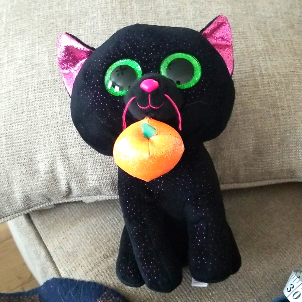 Ty Halloween Black Glitter Cat Kitten